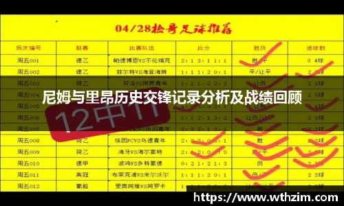 尼姆与里昂历史交锋记录分析及战绩回顾